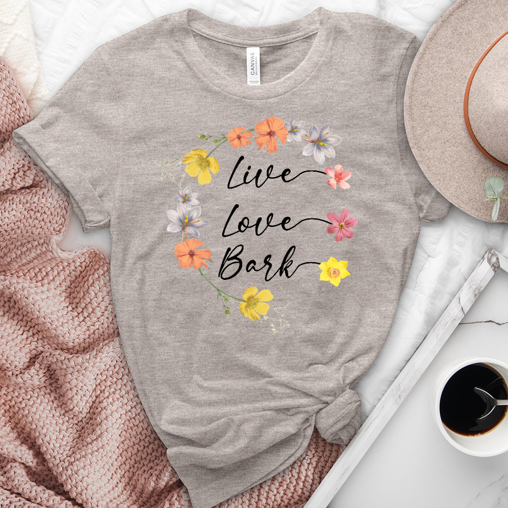 Live love bark heathered tee