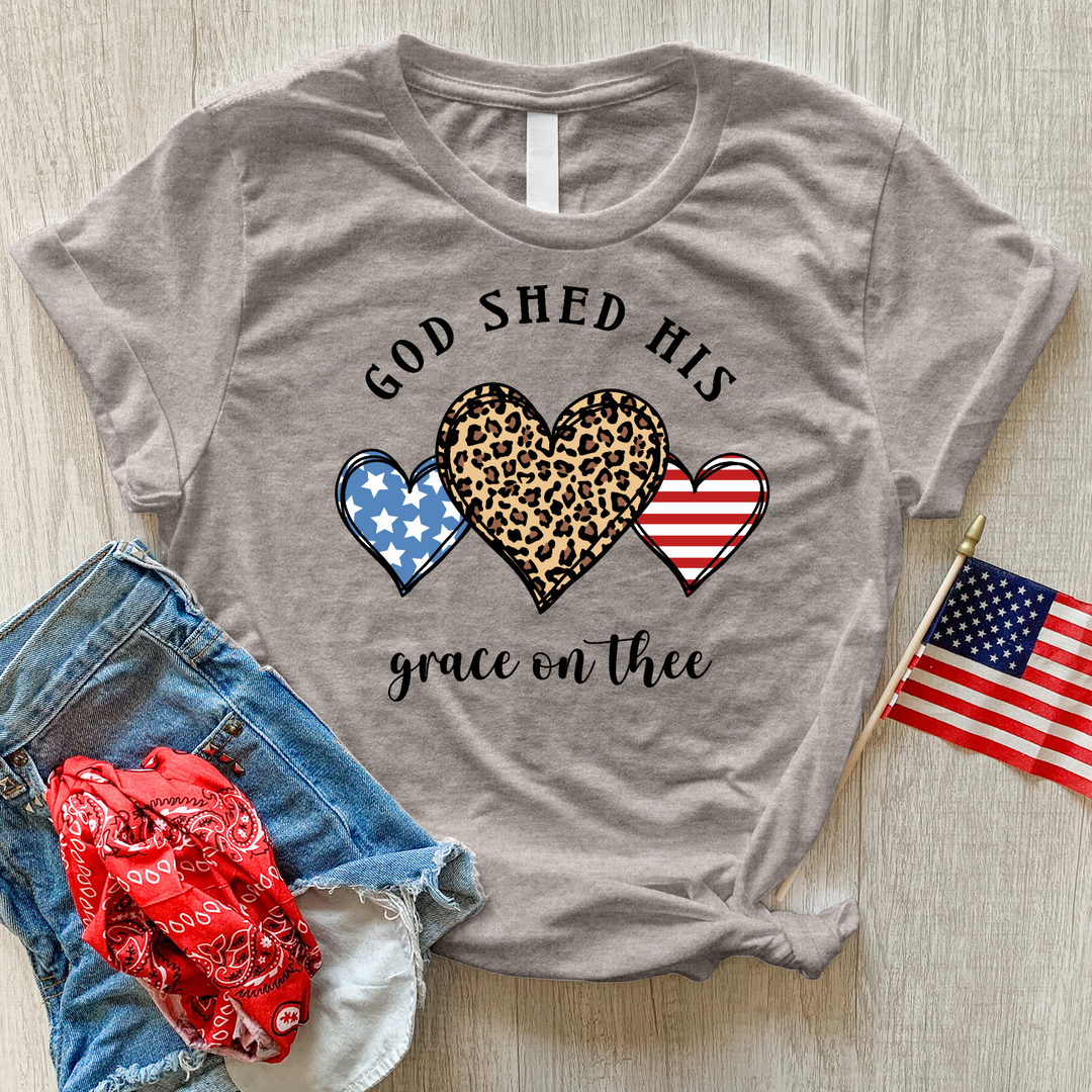 American Flag Heart Heathered Tee