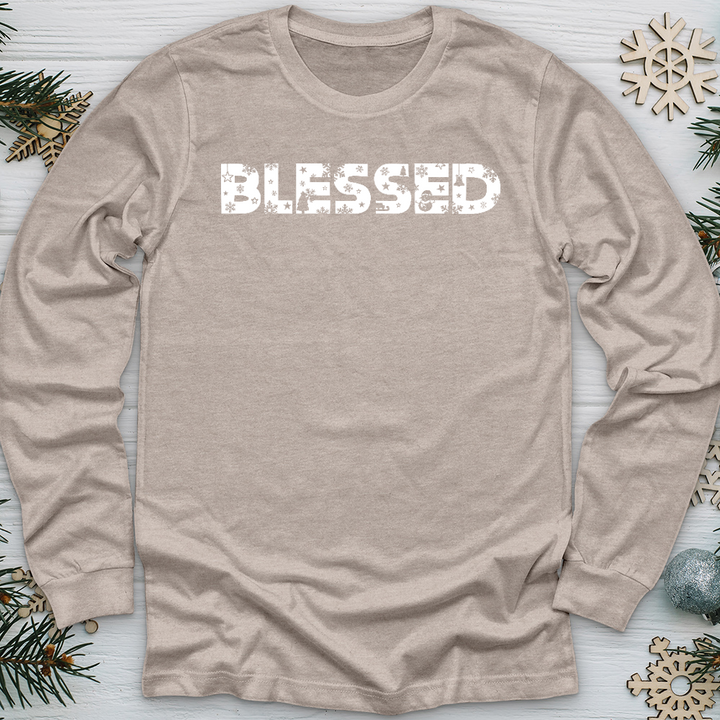 Blessed Winter Font Long Sleeve Tee