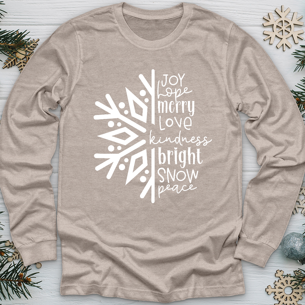 Joy Hope Snowflake Long Sleeve Tee