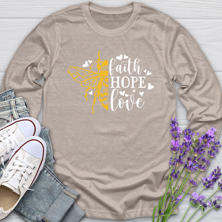 Faith Hope Love Bumble Long Sleeve Tee