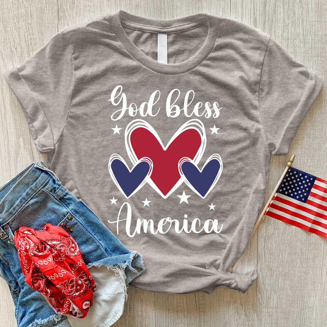 God Bless Hearts Heathered Tee