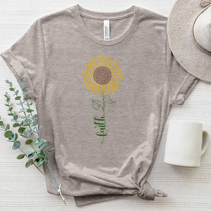 Mandala Faith Flower Stem Heathered Tee