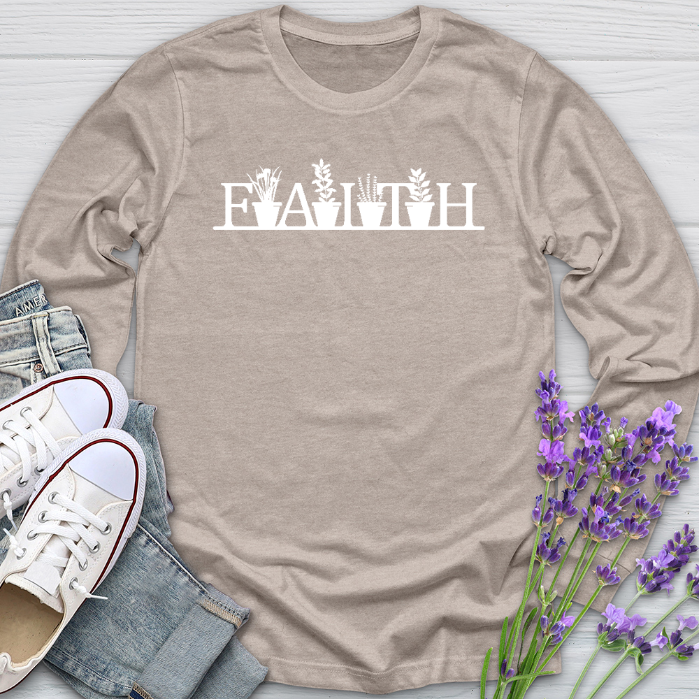 Faith Garden Letters Long Sleeve Tee