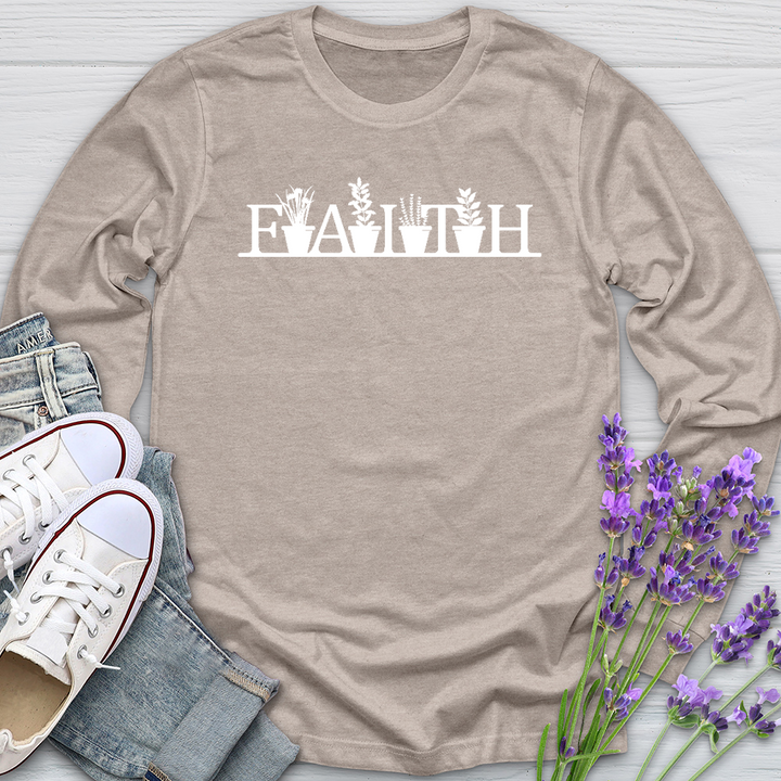 Faith Garden Letters Long Sleeve Tee