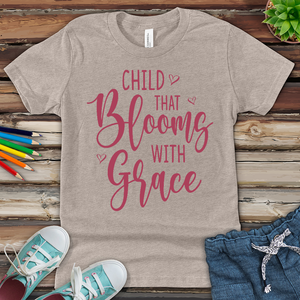 Child Bloom with Grace Youth Heathered Tee