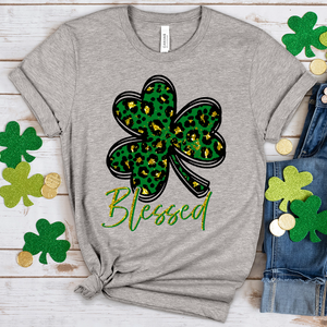 Blessed Shamrock Heathered Tee