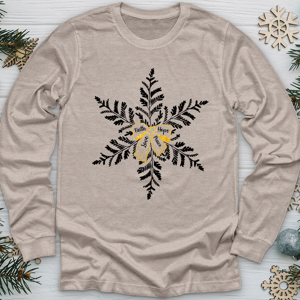 Faith Hope Love Peace Snowflake Long Sleeve Tee