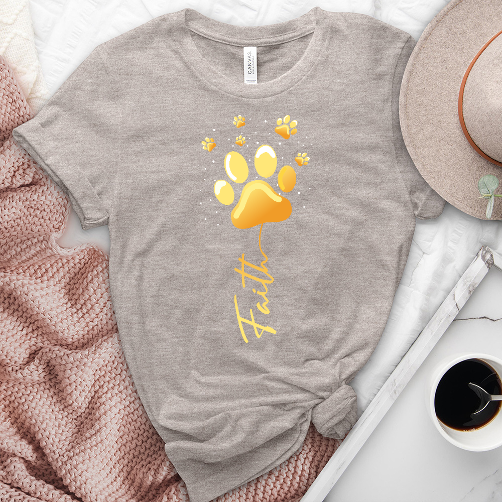 Faith paw flower stem heathered tee