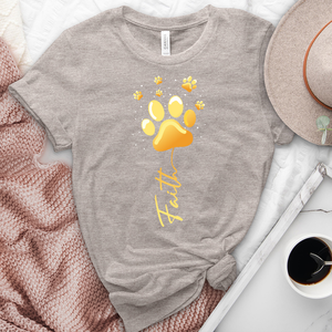 Faith paw flower stem heathered tee