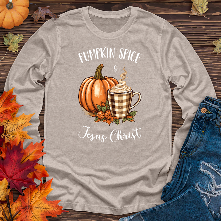 Pumpkin Spice & Jesus Long Sleeve Tee