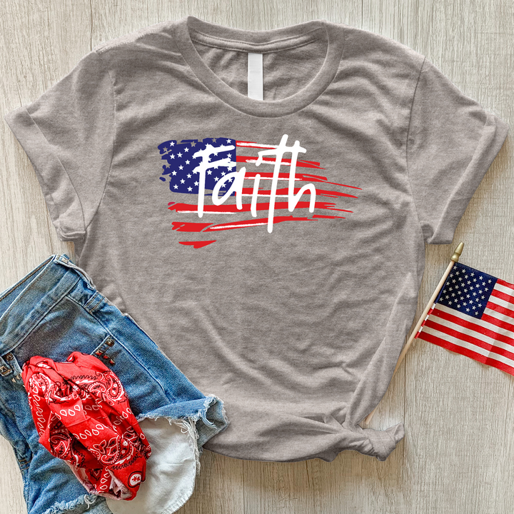 Faith Flag Heathered Tee