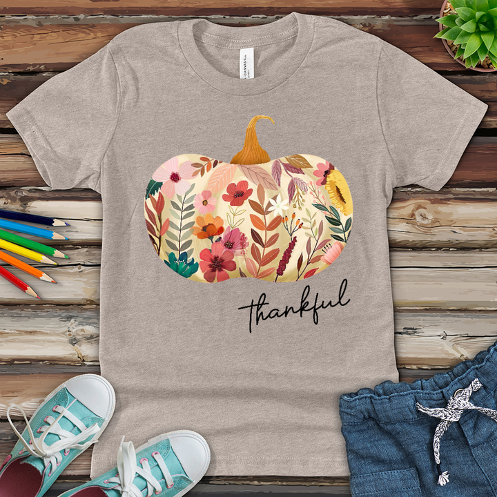 Thankful Garden Pumpkin Youth Heathered Tee