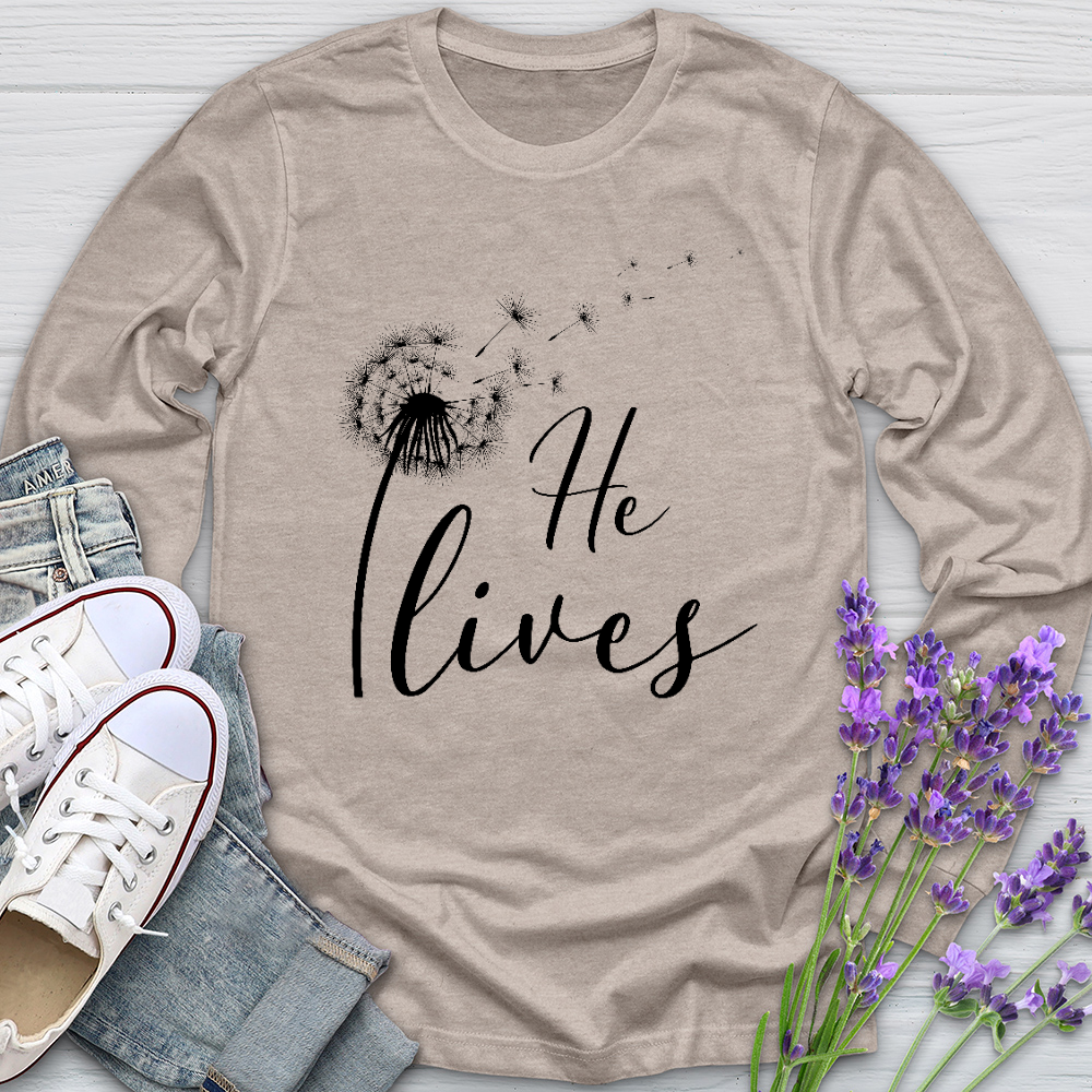 He Lives Dandelion Long Sleeve Tee