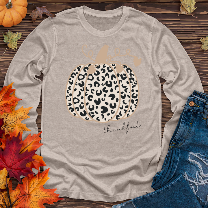 Thankful Leopard Pumpkin Long Sleeve Tee