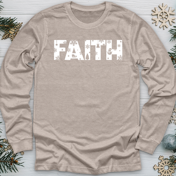 Faith Winter Font Long Sleeve Tee