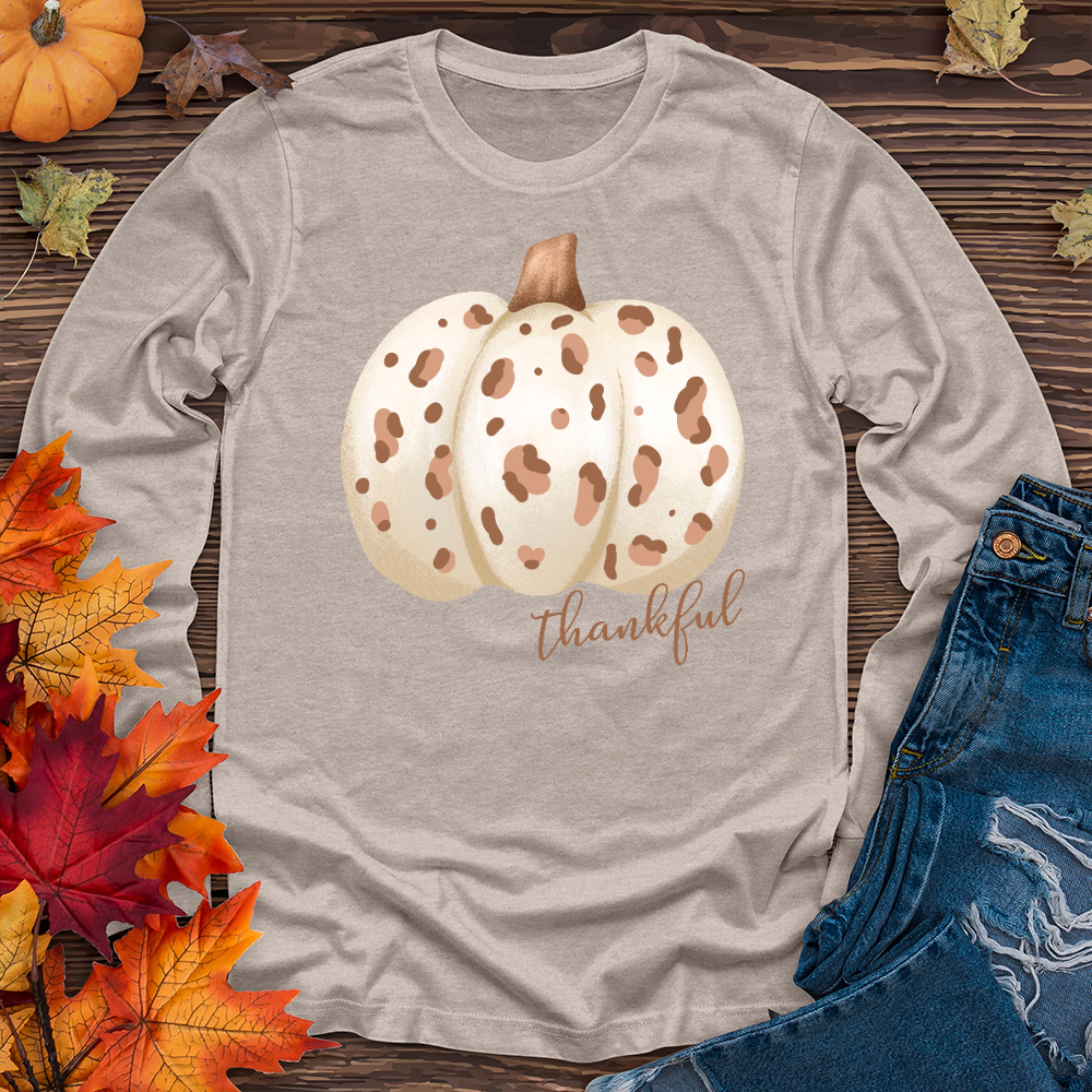 Thankful Skin Colored Pumpkin Long Sleeve Tee