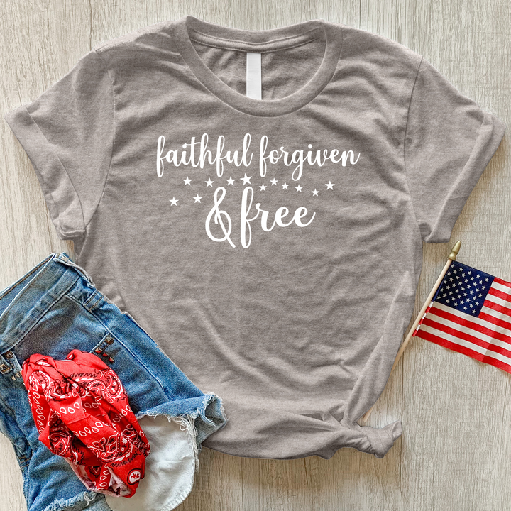 Forgiven & Free Stars Heathered Tee