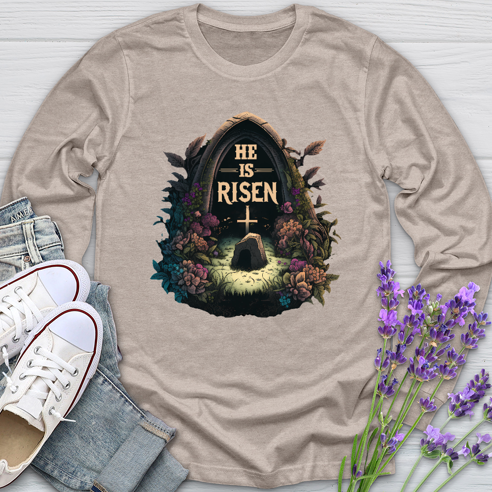 He Is Risen Grave Long Sleeve Tee