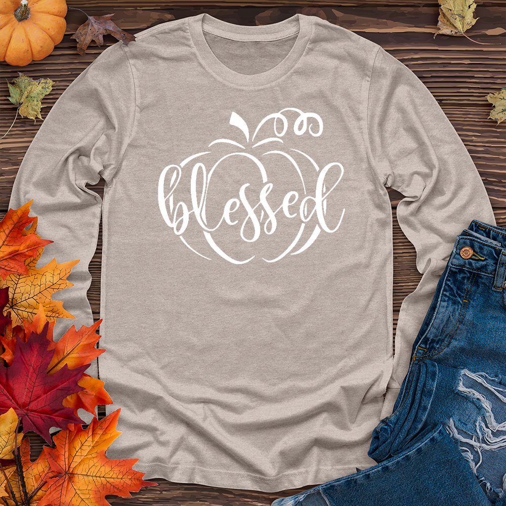 Fancy Blessed Pumpkin Long Sleeve Tee