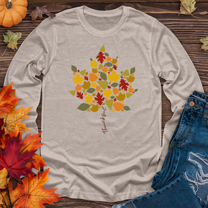 Thankful Leaf Stem Long Sleeve Tee