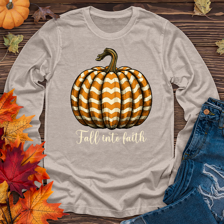 Fall Into Faith Pumpkin Long Sleeve Tee