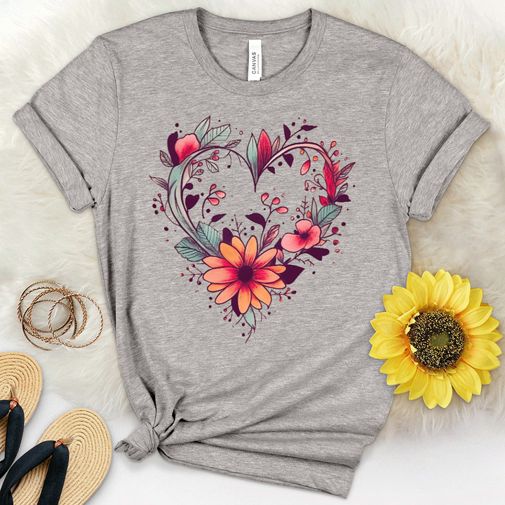 Heart Flower Heathered Tee