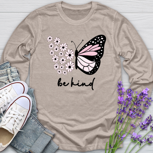 Be Kind Sunflower Butterfly Long Sleeve Tee