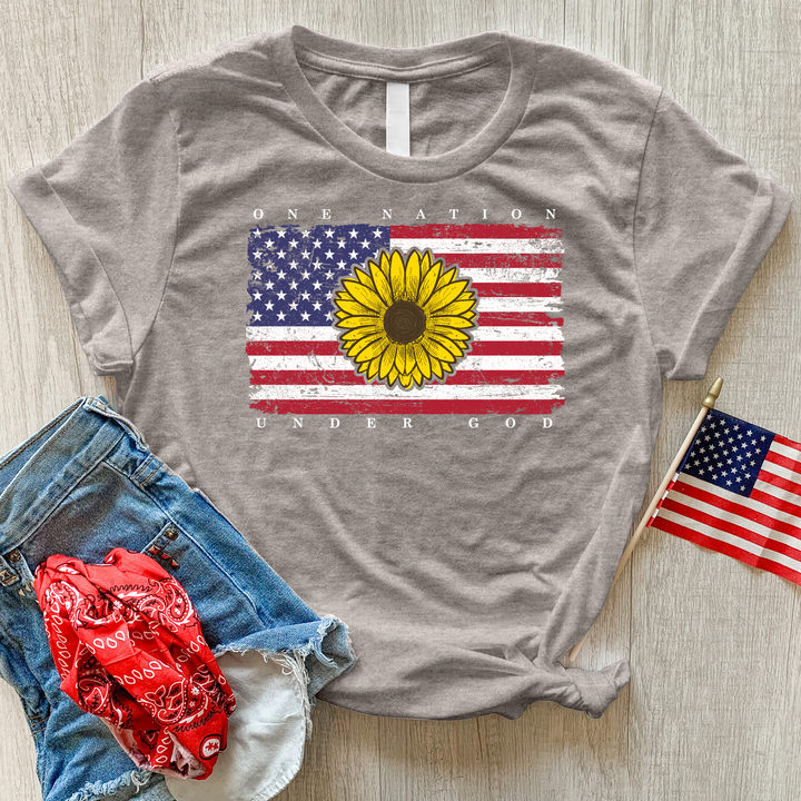 One Nation Flag Heathered Tee