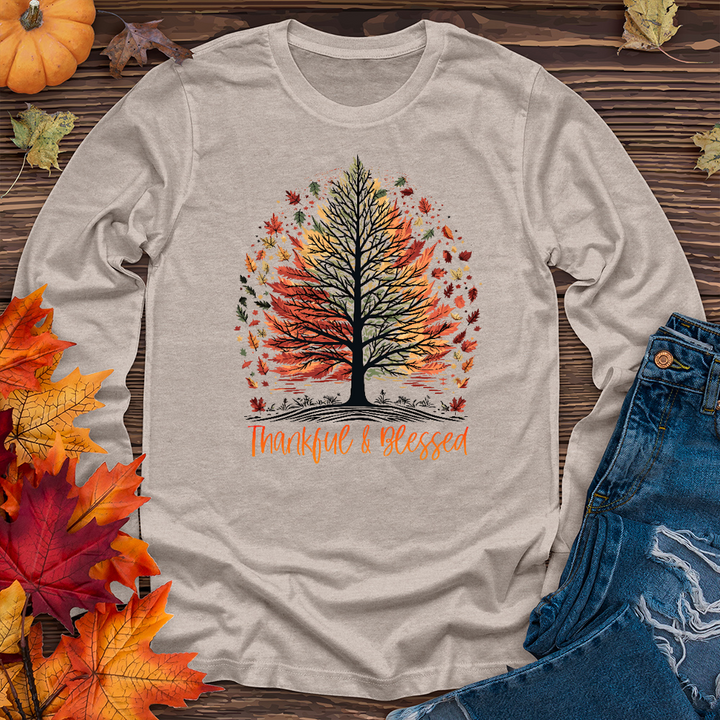 Thankful Blessed Woodland Journey Long Sleeve Tee