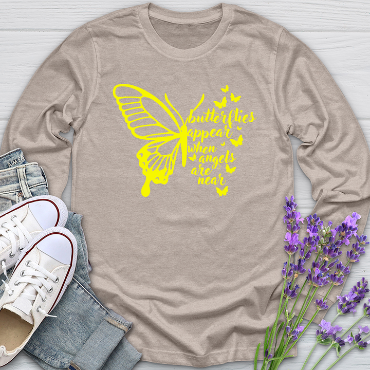 Butterflies Appear Yellow Long Sleeve Tee