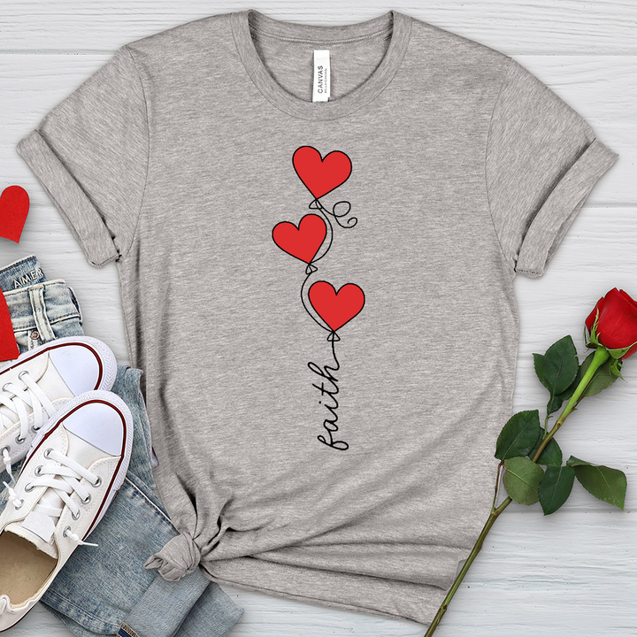 Faith Heart Balloons Heathered Tee