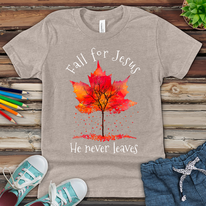 Fall For Jesus Falling Leaves Youth Heathered Tee