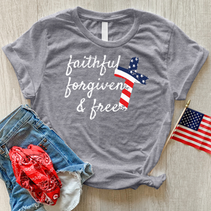 Faithful Stripes Flag Heathered Tee