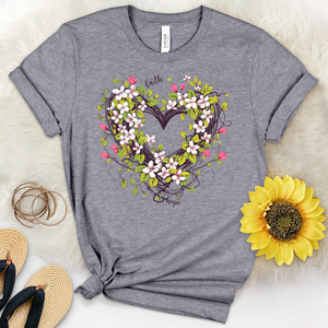 Entangled Flower Heart Heathered Tee