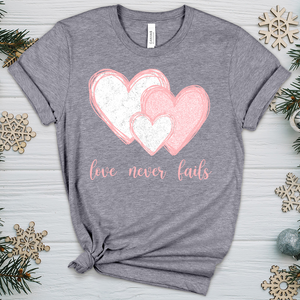 Love Never Fails Heathered Tee