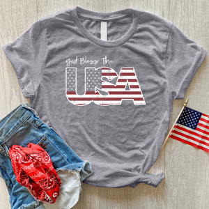 God Bless USA Faded Heathered Tee