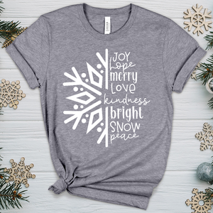 Joy Hope Snowflake Heathered Tee