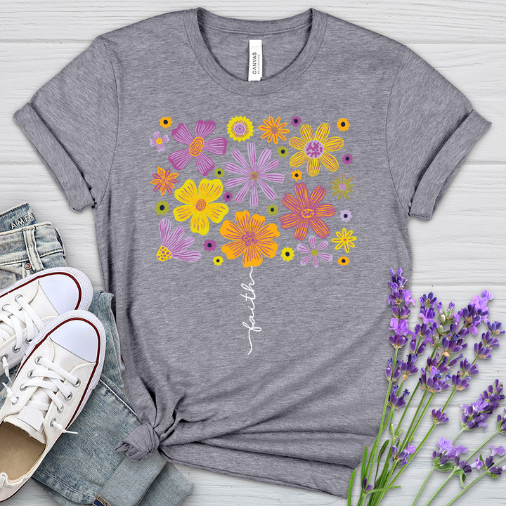 Faith Flower Set Heathered Tee