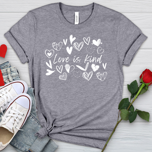 Love Is Kind Scattered Hearts Heathered Tee