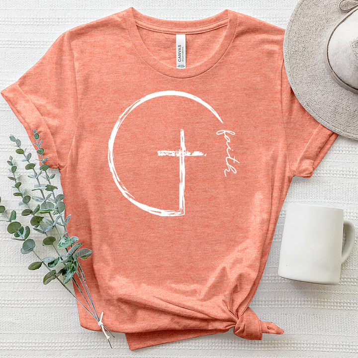 Faith Cross Circle Heathered Tee