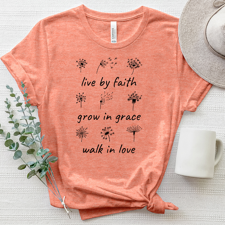 Live By Faith Dandelion Heathered Tee