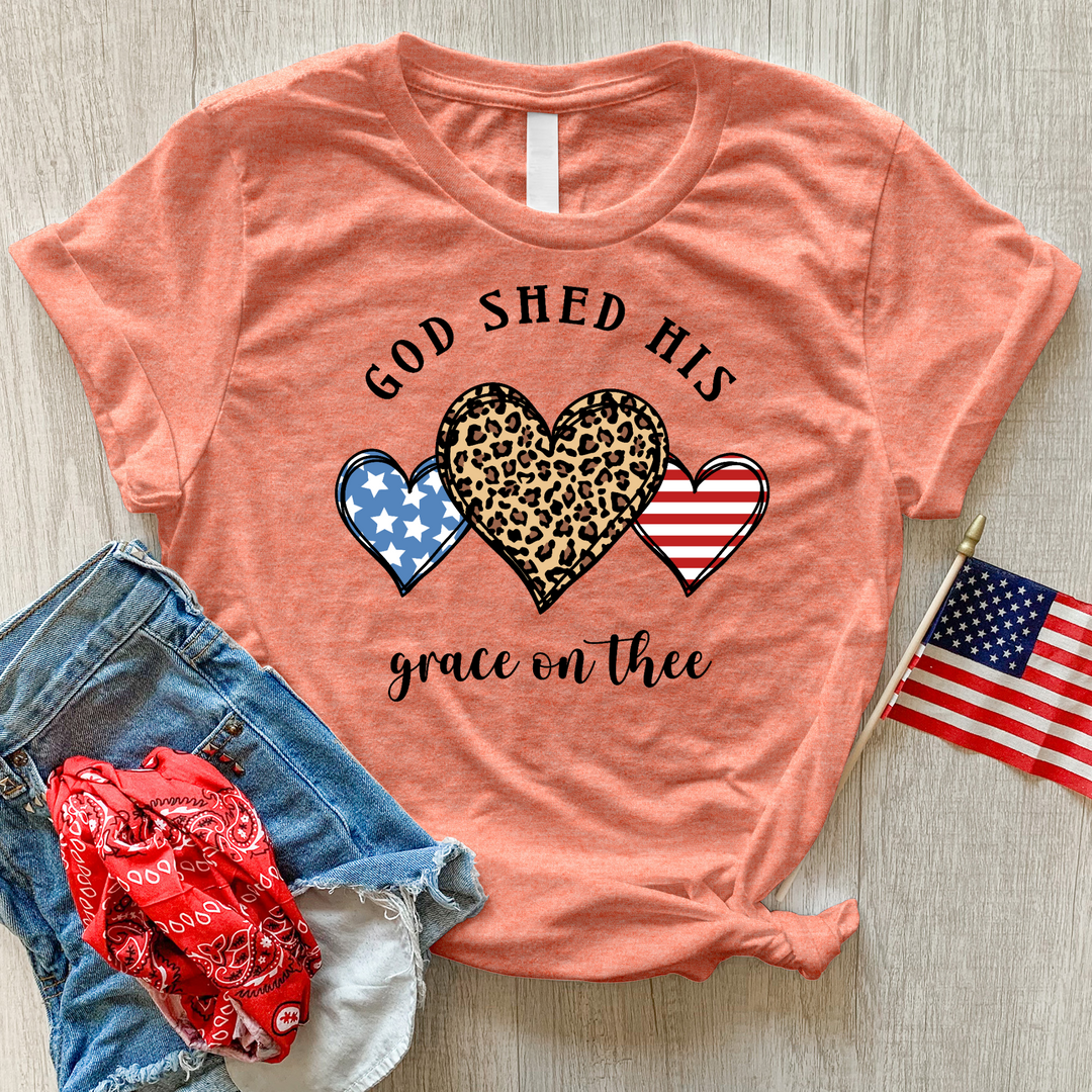 American Flag Heart Heathered Tee