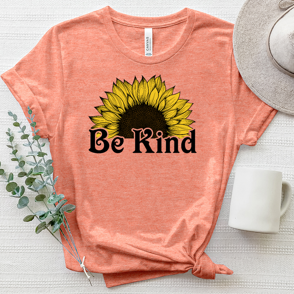 Be Kind Half Flower Heathered Tee