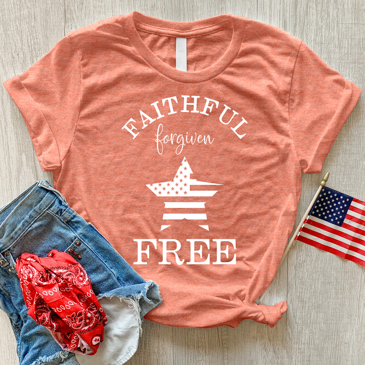 Faithful Forgiven Star Heathered Tee