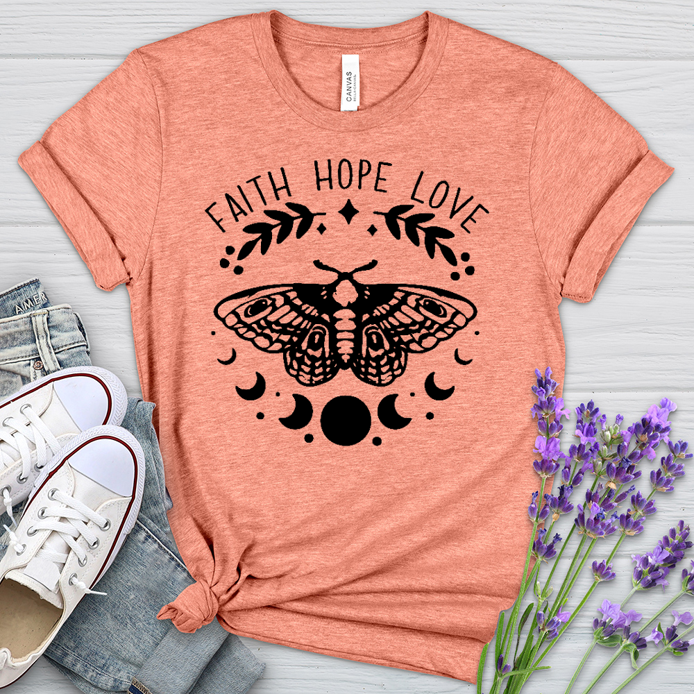 Faith Hope Love Dragonfly Heathered Tee