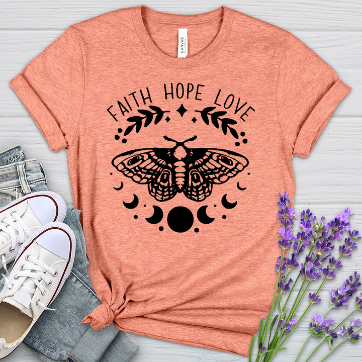 Faith Hope Love Dragonfly Heathered Tee