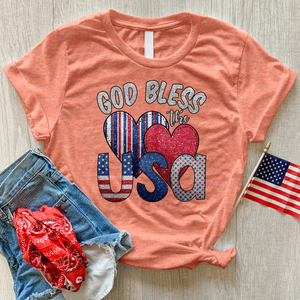 God Bless USA Sparkling Heathered Tee