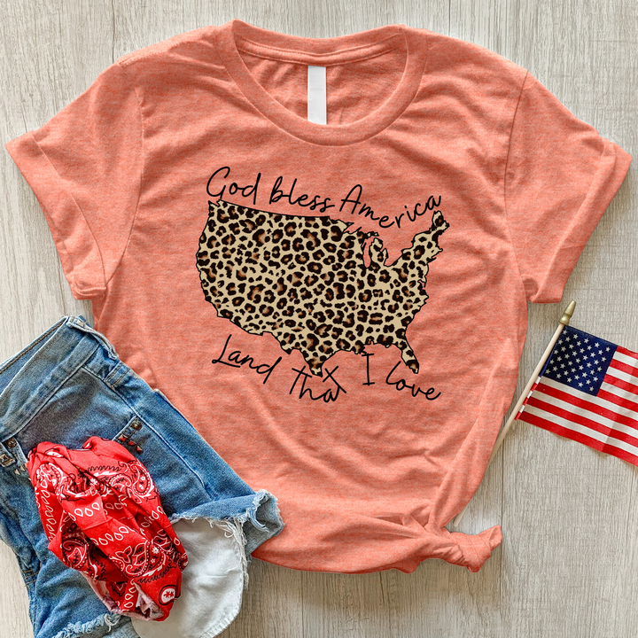 Land That I Love Leopard Heathered Tee