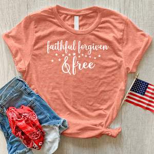 Forgiven & Free Stars Heathered Tee